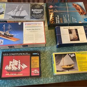 Lot of 6 Vintage Wooden Model Ship Kits